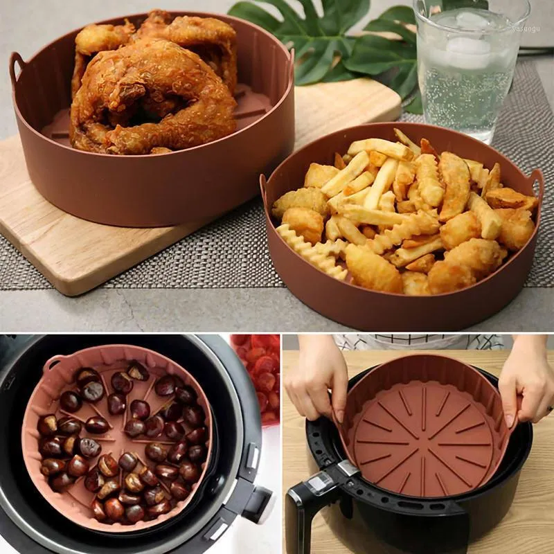 Mats Pads Air Fryer Silicone Pot Multifonctionnel Réutilisable Liner Résistant À La Chaleur Four Accessoires Pour La Maison Cuisine Cuisson Spécialité Outil