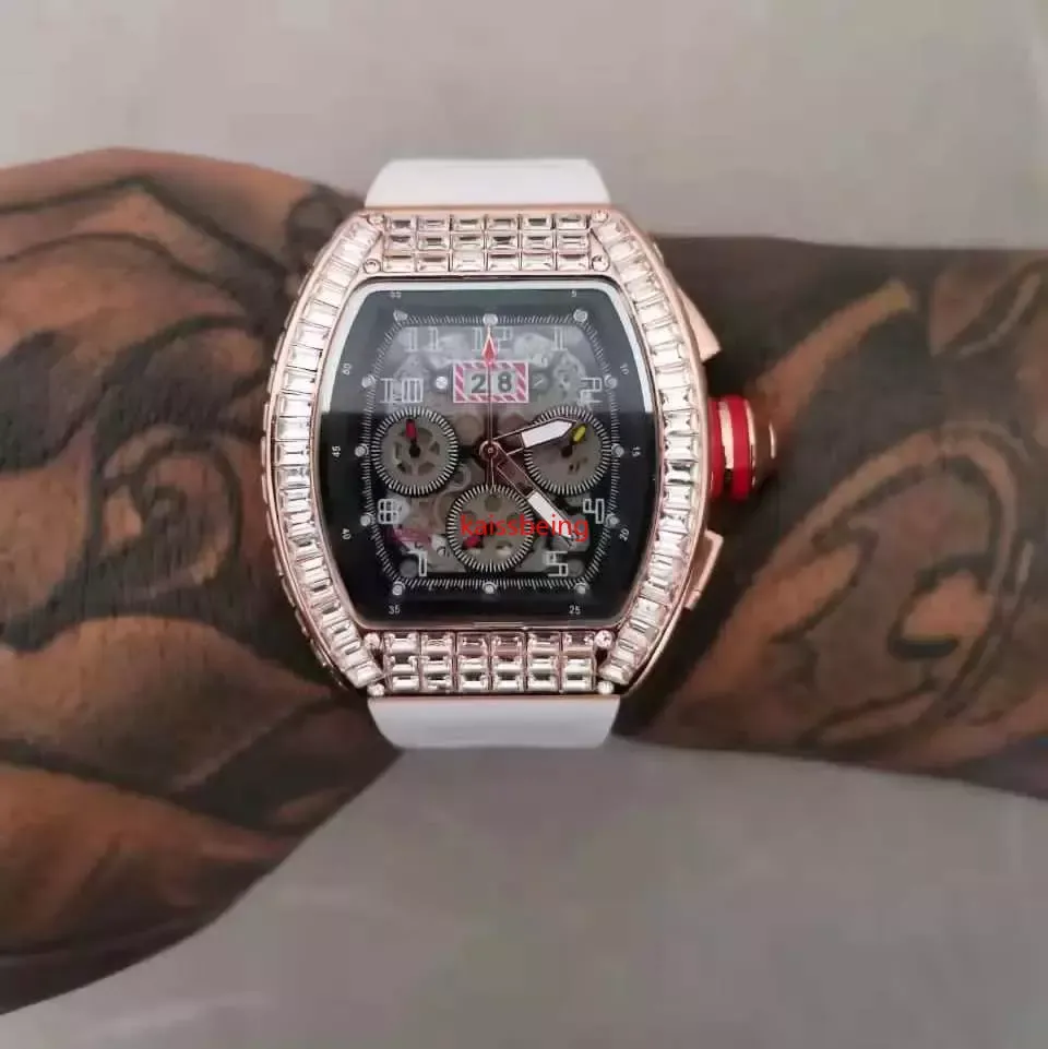 Orologio da uomo in silicone di lusso maschile per uomo sportivo Des Men multifunzione al quarzo a 6 pin cronografo orologi2690