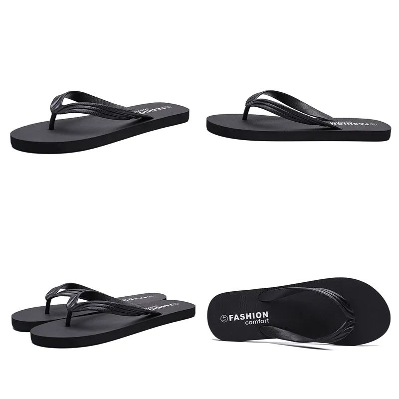 Män Slide Mode Slipper Sport Svart Casual Strand Skor Hotell Flip Flops Sommar Rabattera pris Utomhus Mens Tofflor