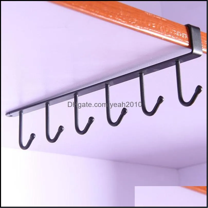 Hangers & Racks 2Pce Cabinet Non-marking Hooks Metal Wrought Iron Kitchen Utensils 6 Nail-free Storage