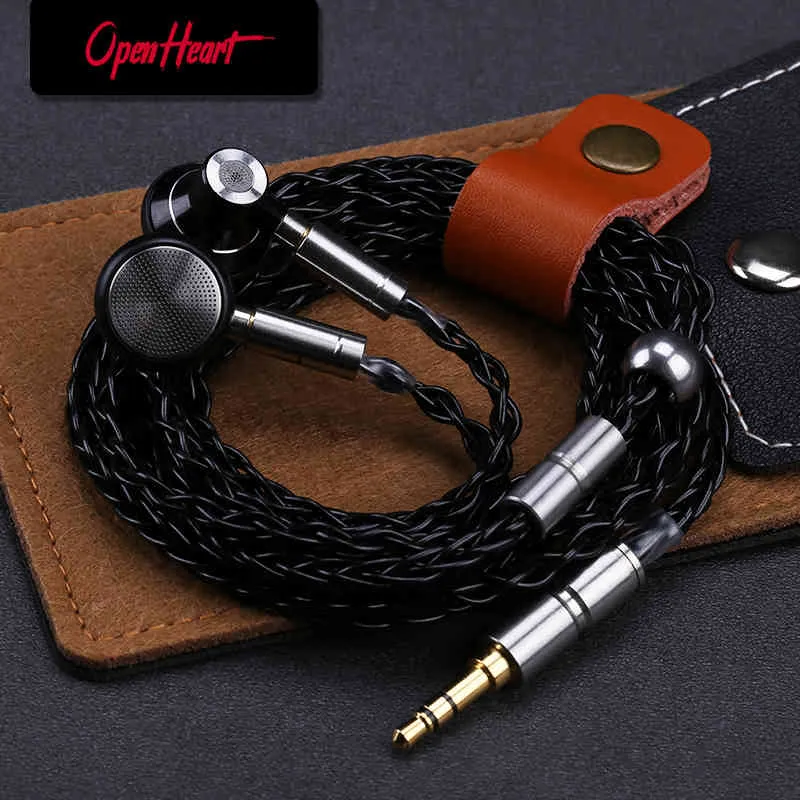 OPENHEART Wired Earphone Clear Detail Sound Metal headset with mmcx Flat Headphone HiFi Earbuds High Quality Durable Personality
