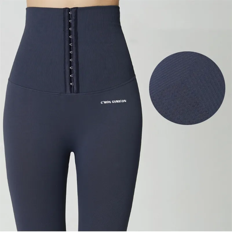 High Quality Seamless Gym Pants Women's Waist Fitness Adjustable Compression Tight Sports Leggings 211202