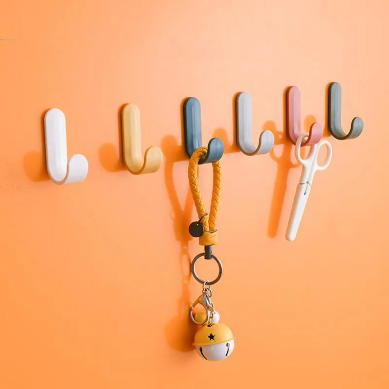 Bitar/Set Hushållens plasthandduk Hatt Hanger Key Wall Sticker Lime Decorative Door Hooks Rails