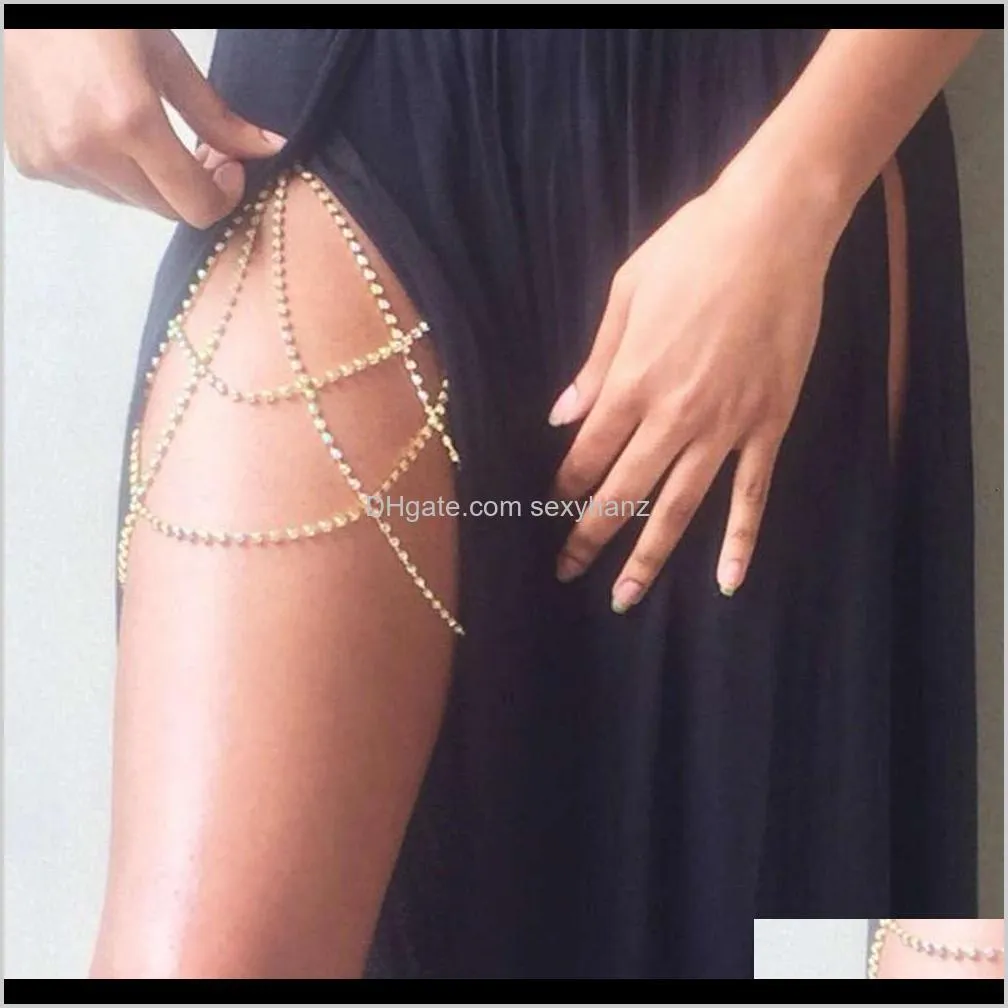 rhinestone multi-layer fashion street photo sexy personalized nightclub leg body chain