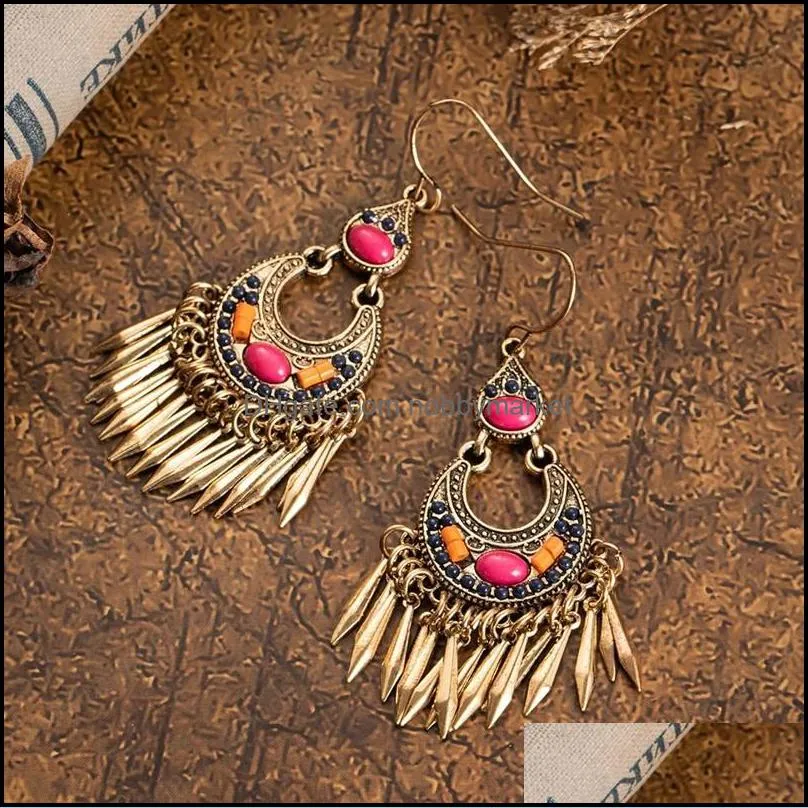 Rose Goldn Tassel Earring For Women Bohemia Ethnic Dangle Earrings Female Brincos Indian Jewelry Accessories