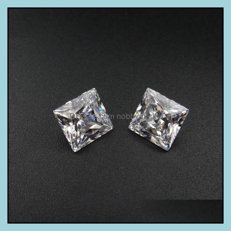 Square Shape Clear Cubic Zirconia Birthstones Factory Direct Top Quality Machine Cut Synthetic Loose Diamond For Jewelry Making