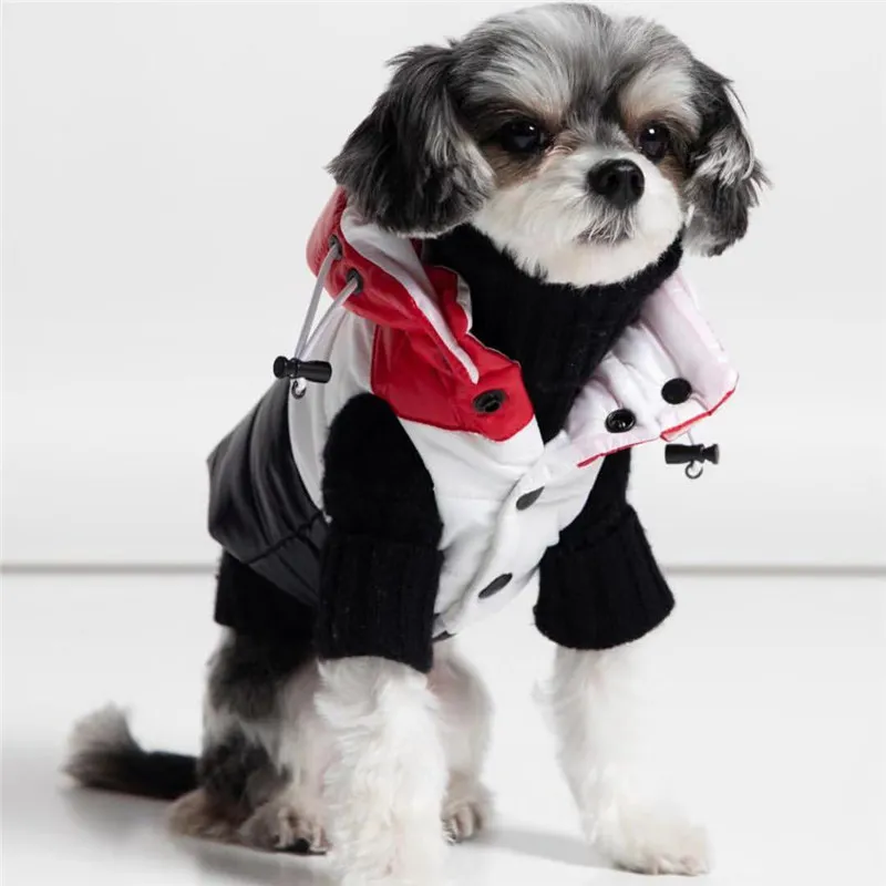 Inverno aquecido animal de estimação para baixo colete de costura cor animais de estimação casacos de cachorro personalidade grosso jaquetas teddy bulldog schnauzer