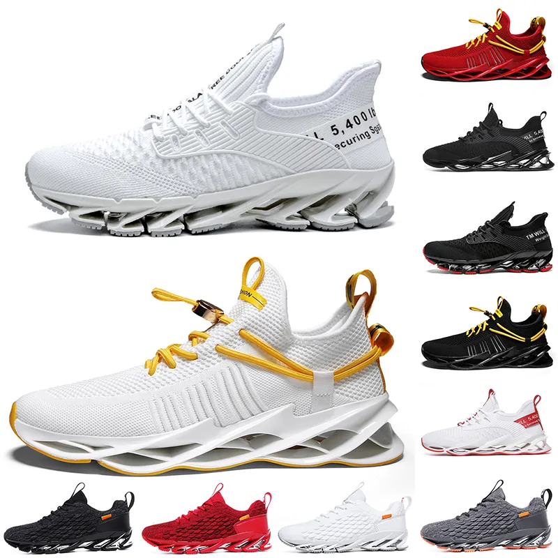 Högkvalitativa icke-varumärken män Kvinnor Running Shoes Blad Slip On Triple Black White All Red Grey Terracotta Warriors Herr Gym Trainers Outdoor Sports Sneakers