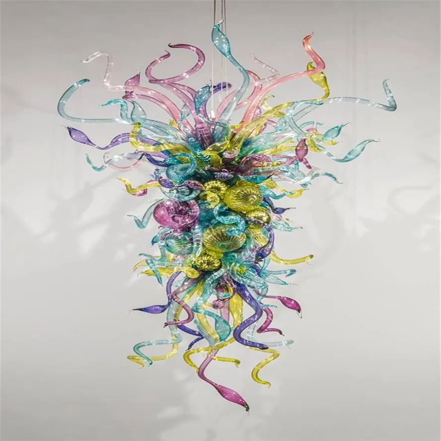 Moderne Mondgeblazen Hanglampen Borosilicaat Murano Glas Dale Chihuly Art Country Style Mooie gekleurde lichtarmaturen