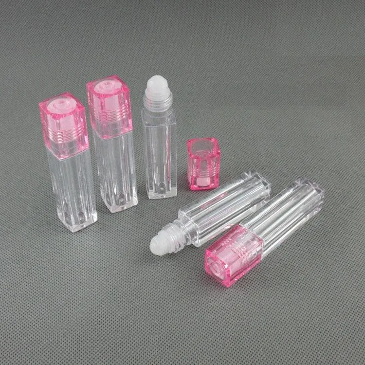 1000pcs 6.5ml Square Lip Gloss Oil Roll On Bottle Portable Empty Refillable Makeup Container Tube Vials