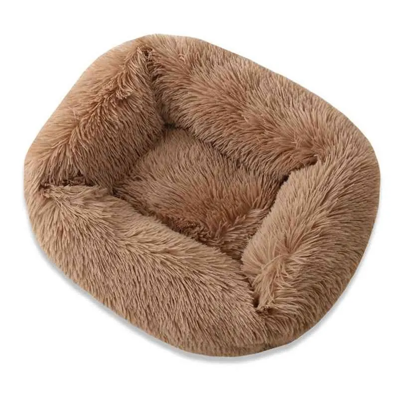 Dog Łóżka Dom Sofa Square Bawełna Pluszowa Mata XL 20 CM dla małych średnich psów Duży Labradory Kot Pet Bed Drop 210924