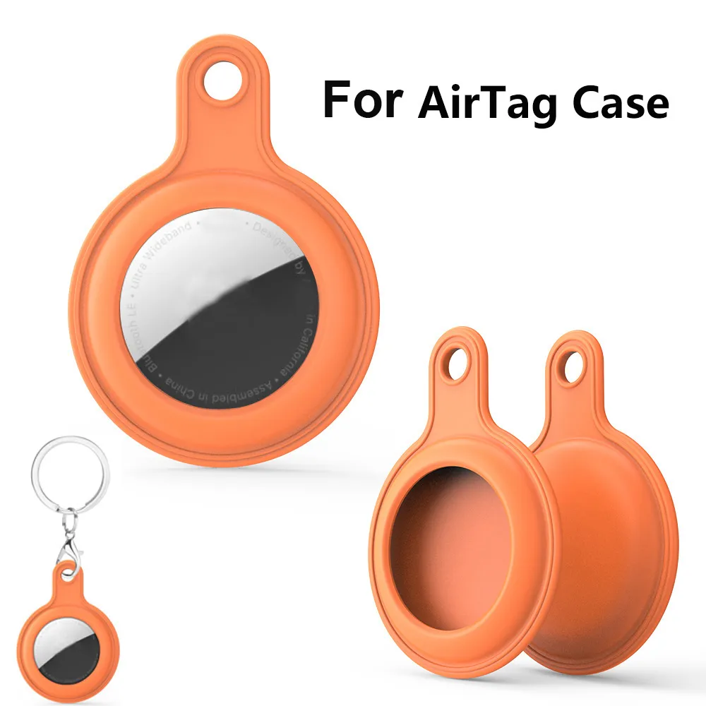 Högkvalitativ Silicone Airtags Case Skyddskåpa Skal med nyckelring för Apple Airtags Smart Bluetooth Trådlös Tracker Anti-Lost