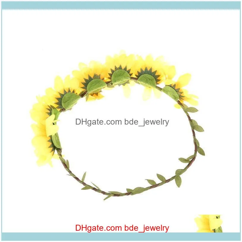 Hair Clips & Barrettes Sunflower Headband Floral Flower Crown Band Wreath Headpiece