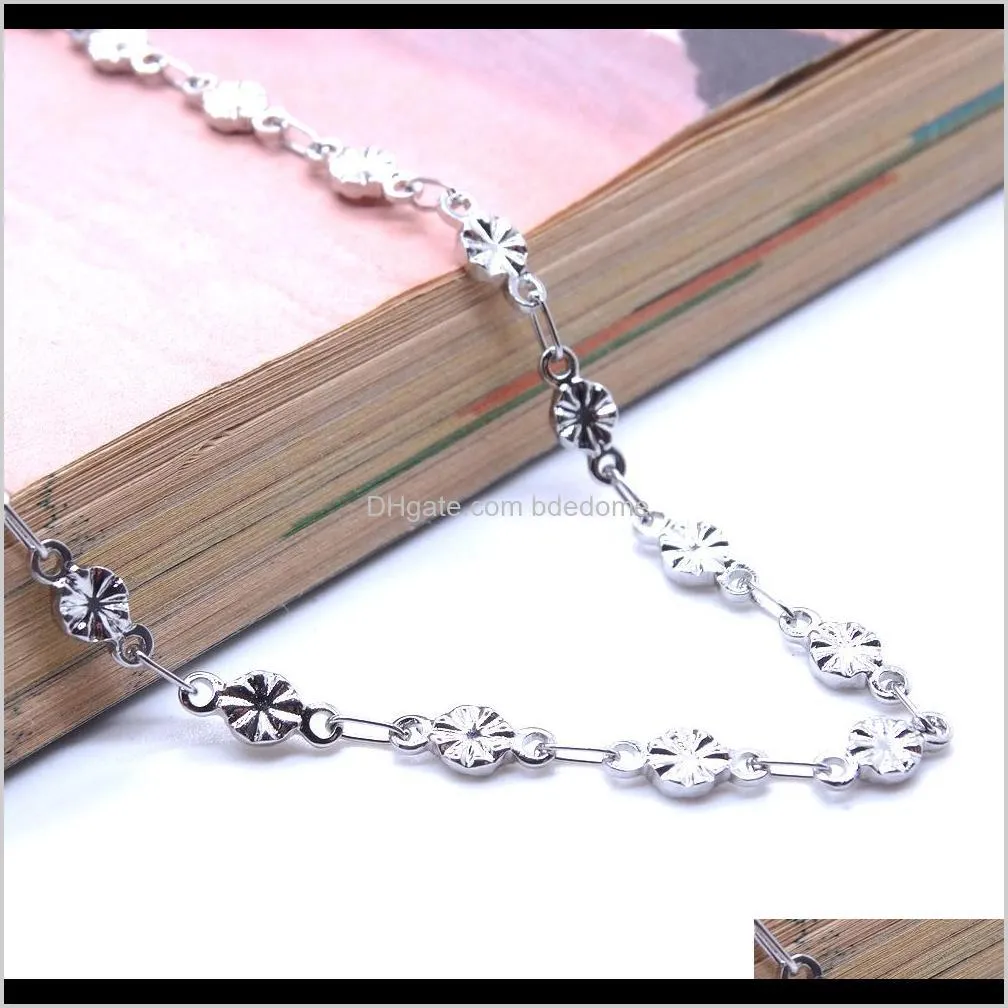 fashion jewelry ankle bracelet sun flower charm waterproof stainless steel anklets 9