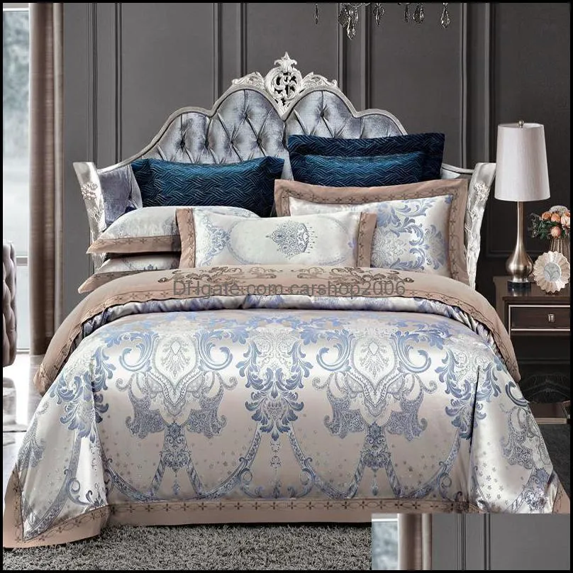 Bedding Sets Bedroom Four-piece Quilt Cover Luxury Embroidery Pure Cotton Jacquard Fashion Simple Family El Set