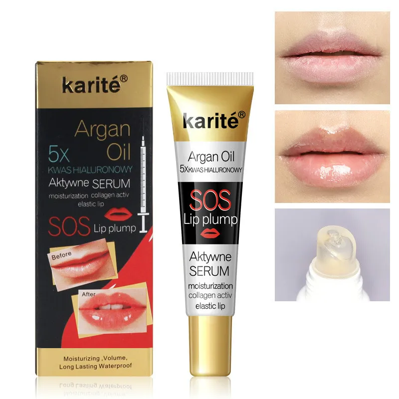 Karite Lip Balm Maximizer Gloss Extreme LipGloss Enhancer Booster Större läppar Minska fina Lines Plumper Oil J055