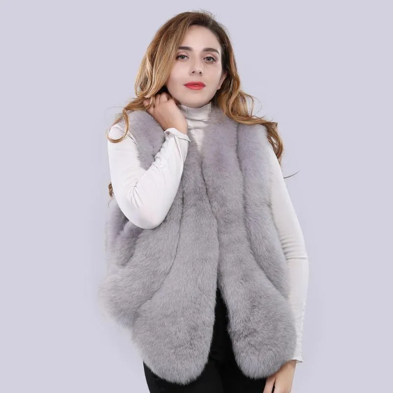 Women's Fur & Faux Vest Arrival Women Winter Luxury Real Gilets Brand Female Natural Waistcoats High Quality