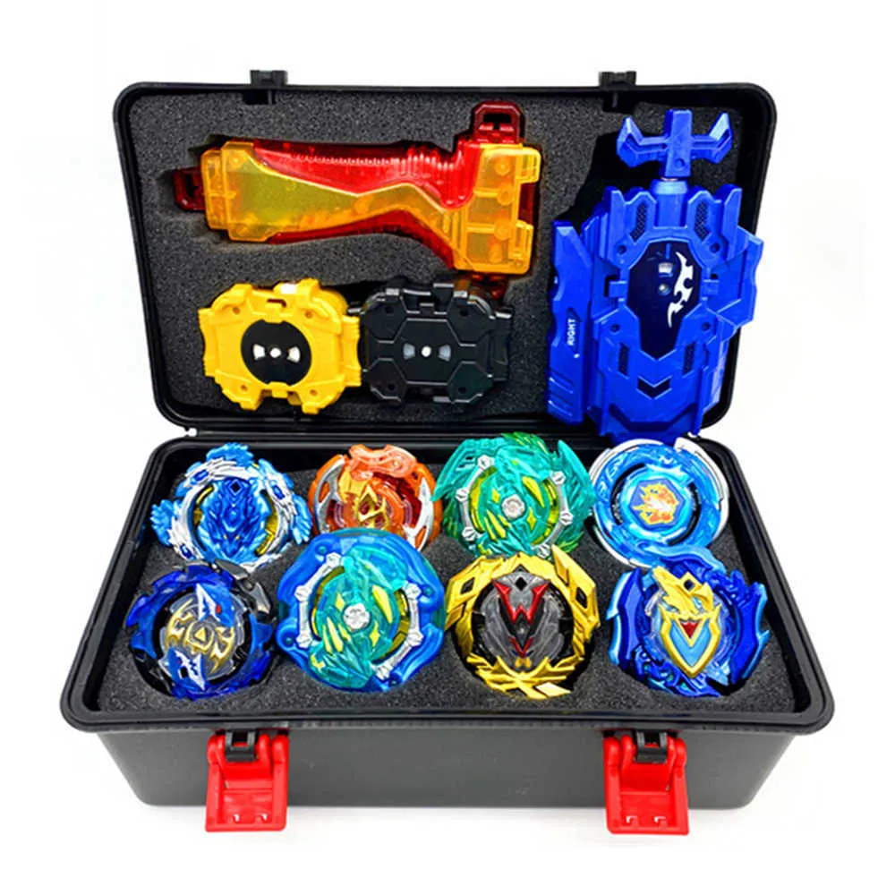 أحدث Beyblades Burst Set Metal Fusion 8 قطع Gyrocope مع قاذفة الأسلاك لعبة المقود للأطفال -01 X0528