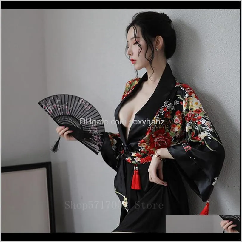 sexy kimono dress woman japanese style woman haori sakura kawaii girls pajamas yukata bathrobe geisha uniform nightgown party