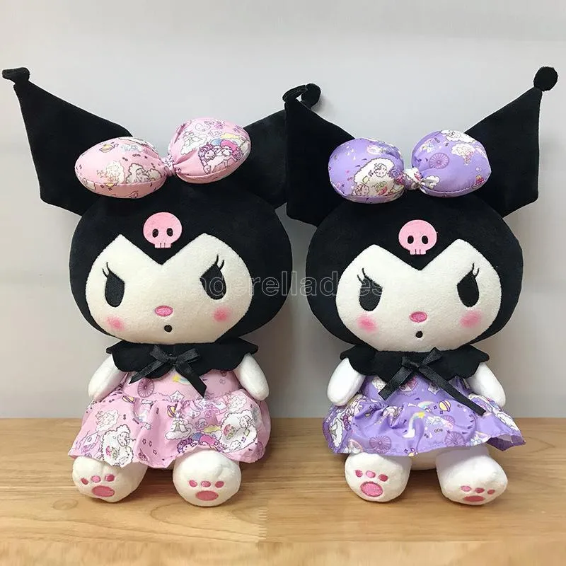 22cm Nuovo Kuromi Peluche Giocattoli Giapponese JK Kuromi Soft Peluches Peluches Doll Ornament Series Cartoon Peluche Giocattolo regalo per ragazze FY3368 CN17