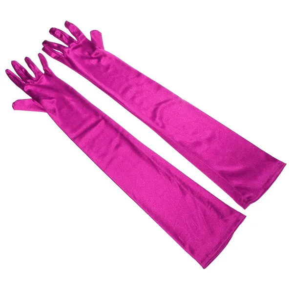Elegant Satin Opera Length Bridal Gloves in Multi-Color for and Dressing Up - Perfect Wedding Accessory