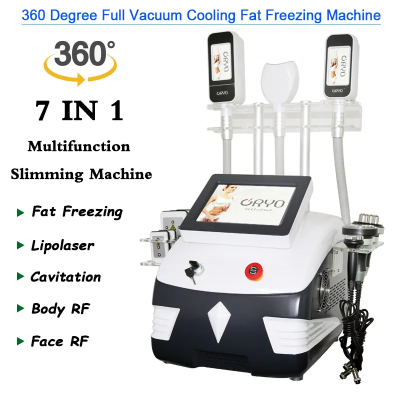 360 CRYOLIPOLYS FAT FRESING SLAMNING CAVITION RF Viktminskningsmaskin Lipo Laser Body Shaping System