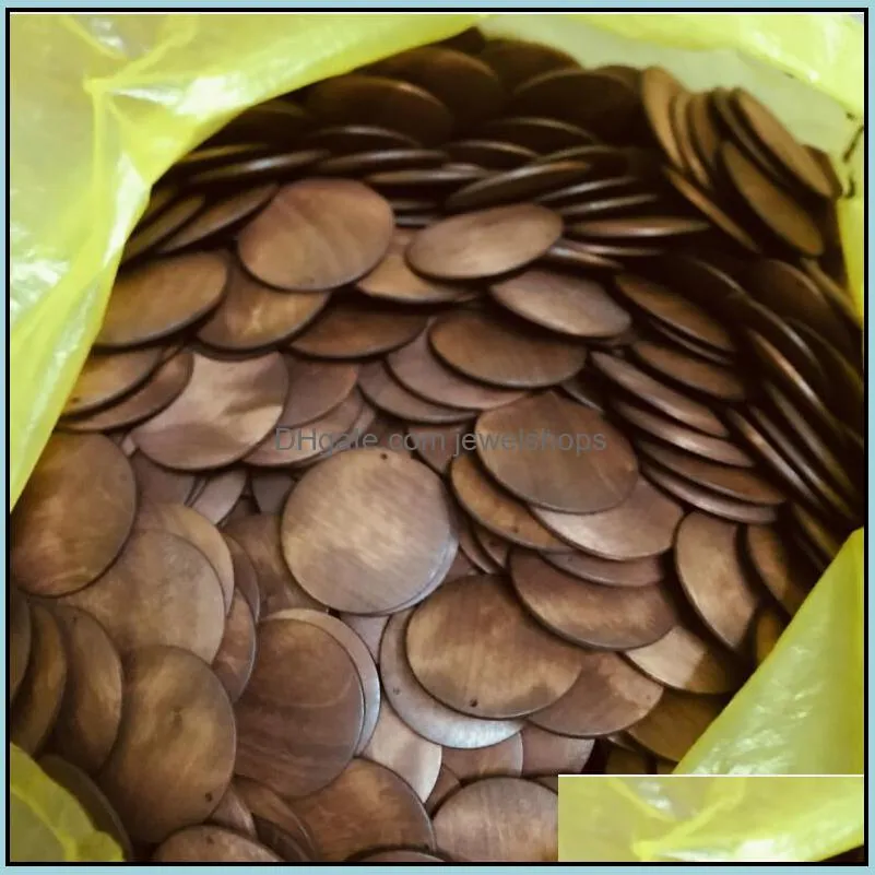 2021 Spot wholesale 5CM round wood pieces, blues key chain chipsewood pieces bead DIY decoration with brown accessori