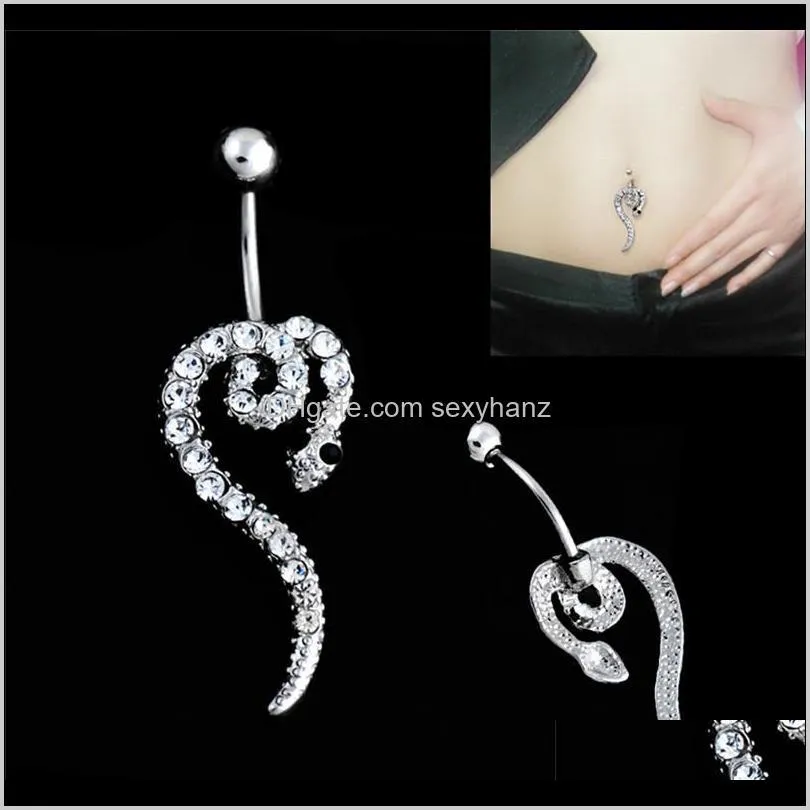 d0701 (1 color ) clear colors snake style belly button ring navel rings body piercing jewelry dangle accessories fashion charm