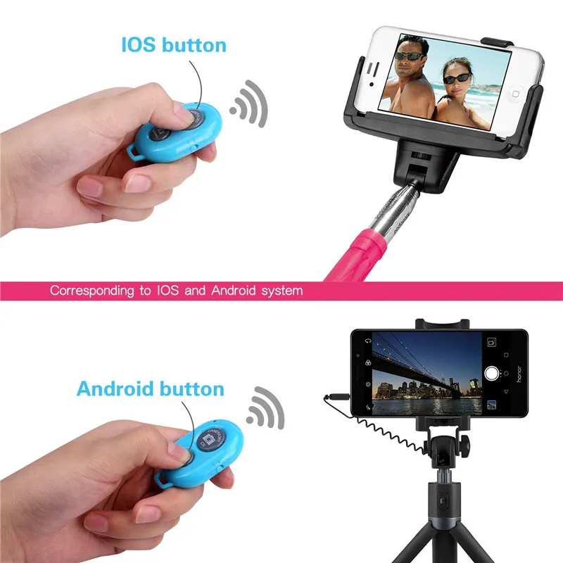 Adattatore per otturatore remoto Bluetooth Pulsante di controllo per selfie Controller wireless Autoscatto Bastone per fotocamera Rilascio persiane Monopiede per telefono yy28