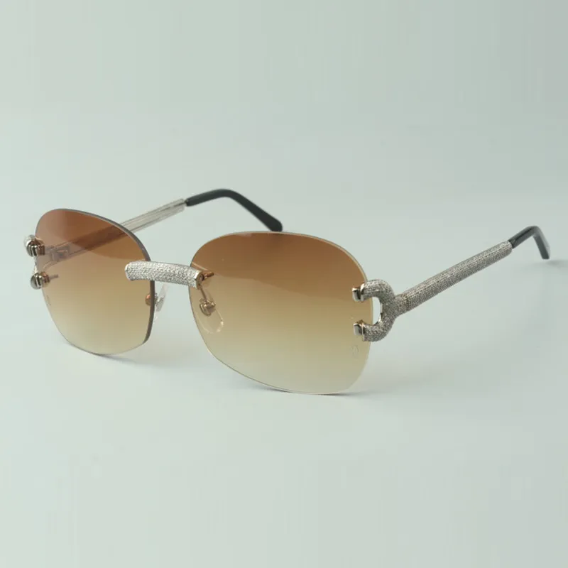 Rimless Diamond Cutting Metal Frame Sunglasses UV400 HD Lens FEISEDY, Rimless Sunglasses, B2567, Diamond Cutting Ocean  main image 2