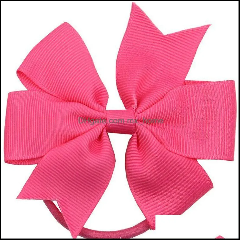 Ponytail Bobbles Hair Band Bow Ribbon Girls School Accessories