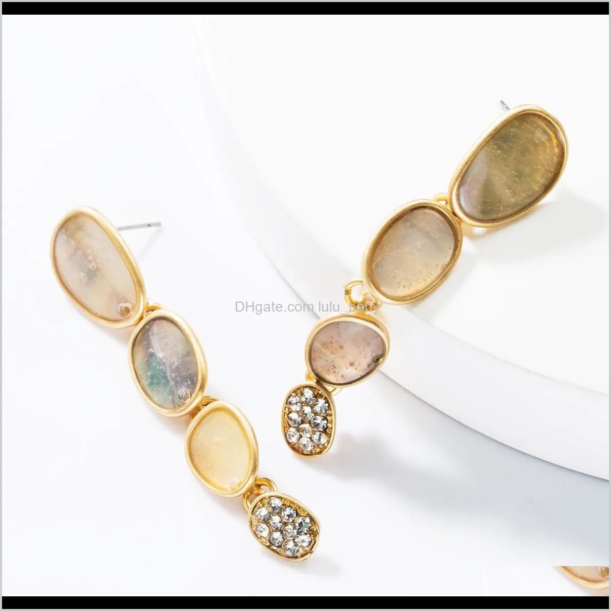 earrings fashionable multi-layer geometric alloy dripping oil diamond rhinestone earrings female temperament cold wind