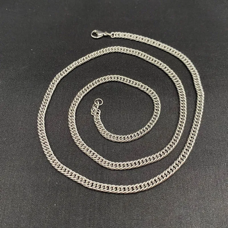 3 мм 4 мм посеребренные цепи из нержавеющей стали Женщины Человеки для мужчин для хип-хоп кулон ожерелья украшения