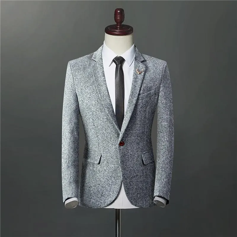 Trajes de hombre Blazers Moda Custom Blazer Traje Chaqueta Casual Vestido de Novia Novio Slim Boutique Solo Botón S-4XL