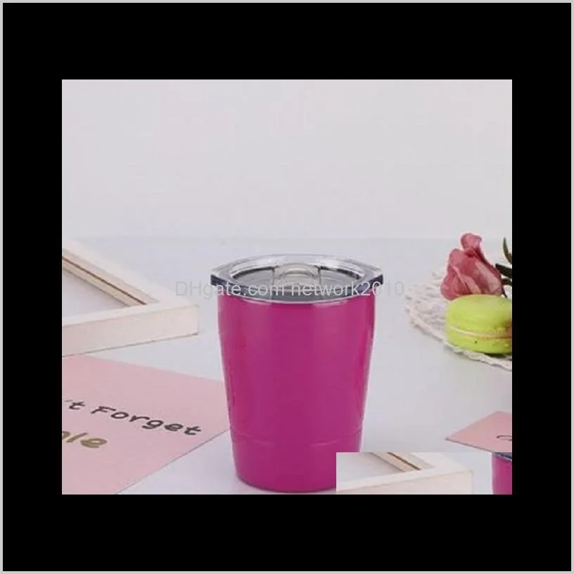 7colors 8oz wine glasses stainless steel tumbler 8oz cups travel vehicle beer mug non-vacuum mugs with straws & lids