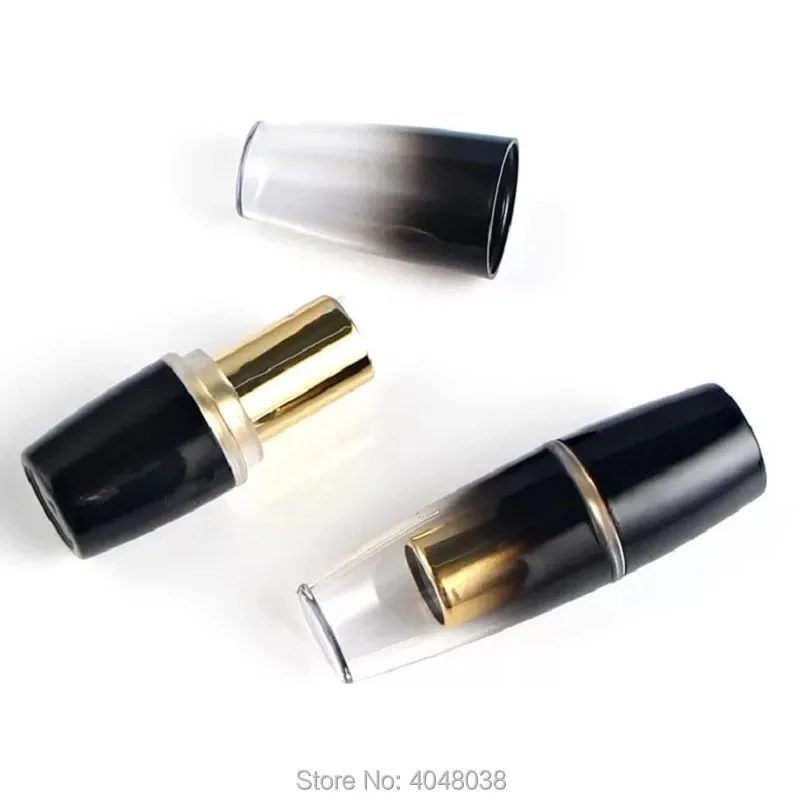 12.1mm Round Lip Balm Container Empty Plastic Lipstick Tubes Cosmetic Refillable Bottle Black Cosmetic Containers (2)