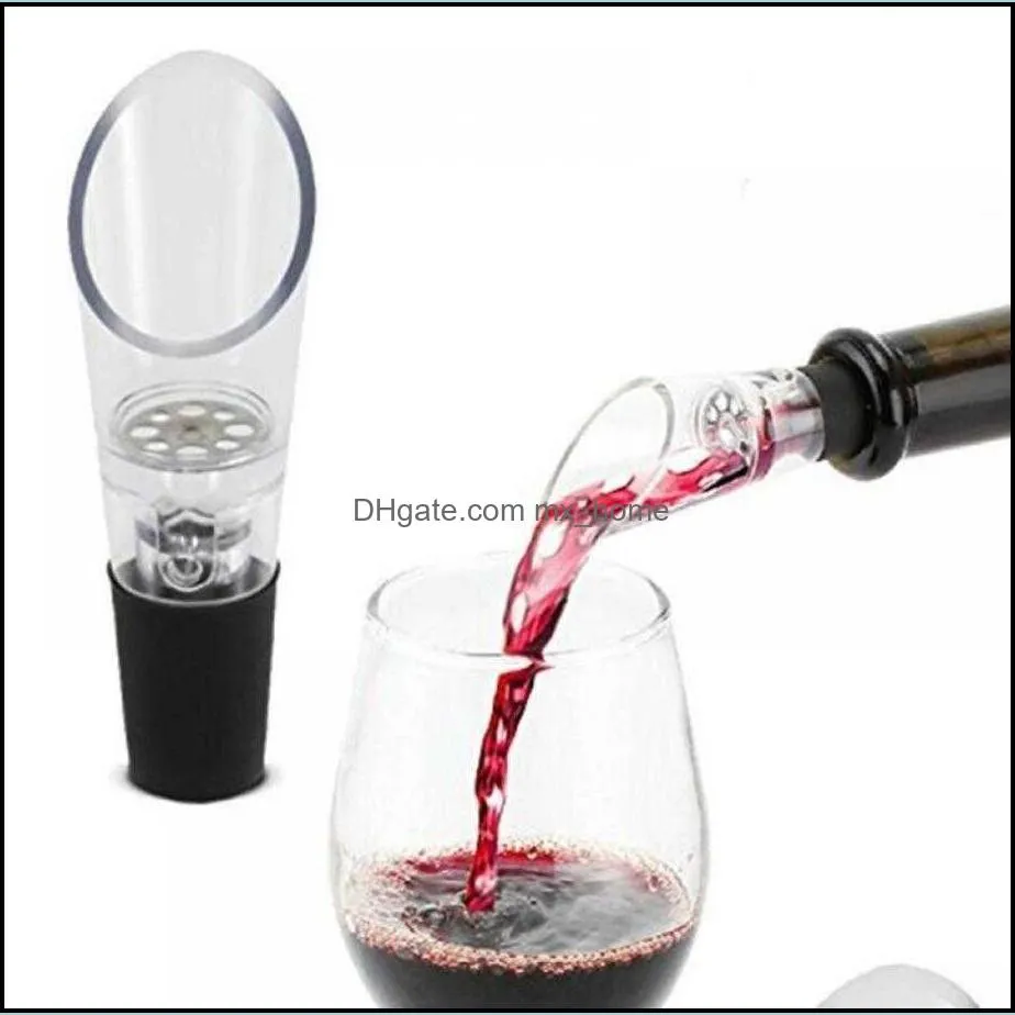 Bar Tools Red Decanter Pourer Aerating Wine Aerator Pour Spout Bottle Stopper kitchen tools NKEG