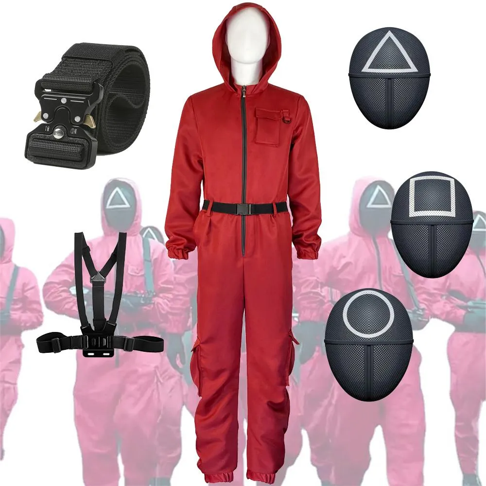 Cosplay Halloween Squid Game Party Streamer Decorate Supplies Cos Suit