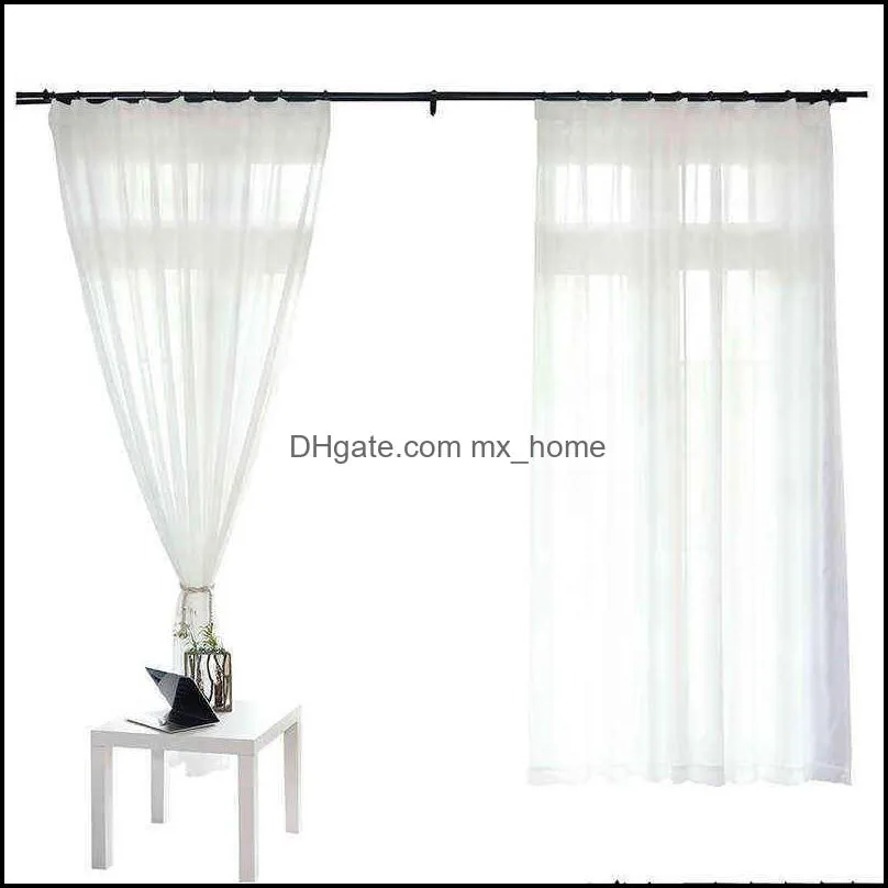 Curtain White Tule s For Living Room Decoration Modern Chiffon Solid Sheer Voile Kitchen J0727