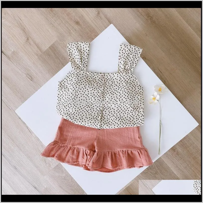 2021 new summer of girl`s newly born slingshot top ruffled shorts suit for child girls baby children`s clothes birthday sets iaf4