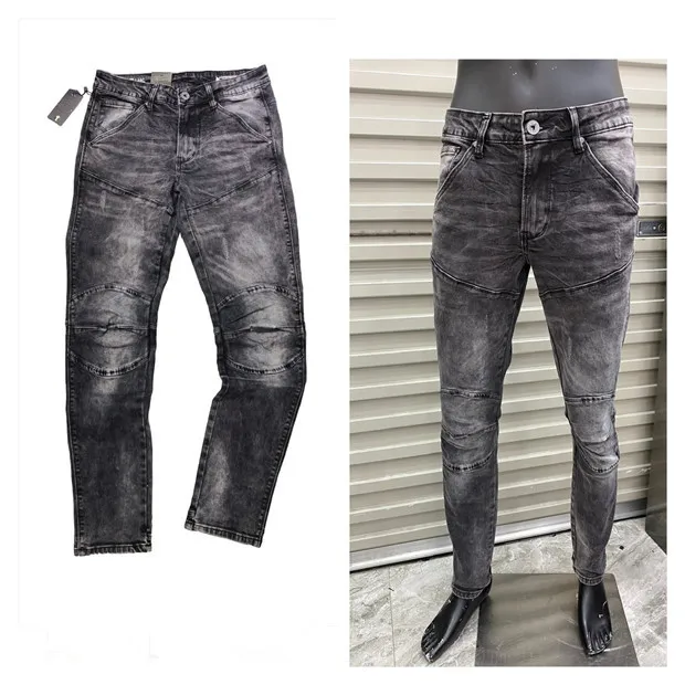 21SS Men Classic Jeans Designer Gray Slim Leg Gst Pants Man Biker ...