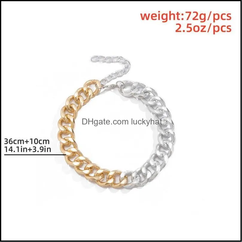 Mix Color Exaggerated Acrylic Twisted Chunky Big Chain Necklaces For Women Hip Hop Thick Choker Charm Jewelry Chains