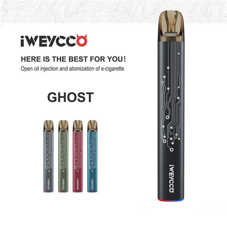 Аутентичные IweyCCO Ghost портативные POD Vape System E CiGarette Starter Kit 650 мАч 2ML пустой Vape Pen XXA34