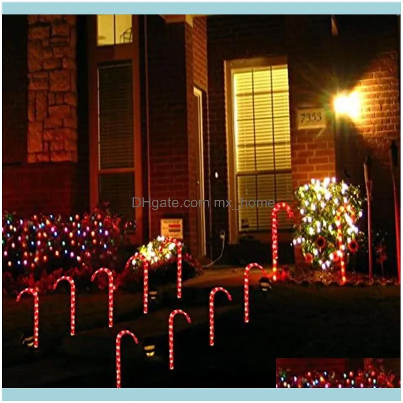 Christmas Candy Cane Pathway Lights String Christmas/New Year Holiday Lights Outdoor Garden Glow in the dark Christmas Lights 201127