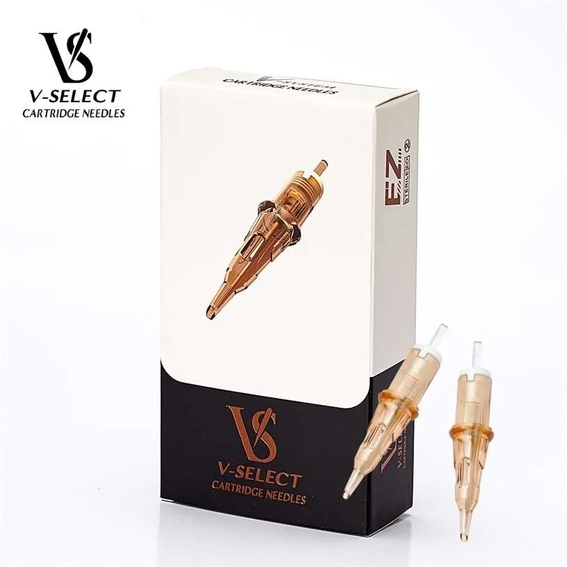 EZ V-Select Tattoo Cartridge Needles # 10 Bugpin 0.30mm Round Liner Engång Sterile Supplies 20 st / låda 211229