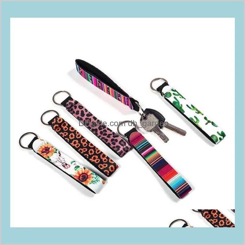 22 Designs Wristband Keychains Floral Printed