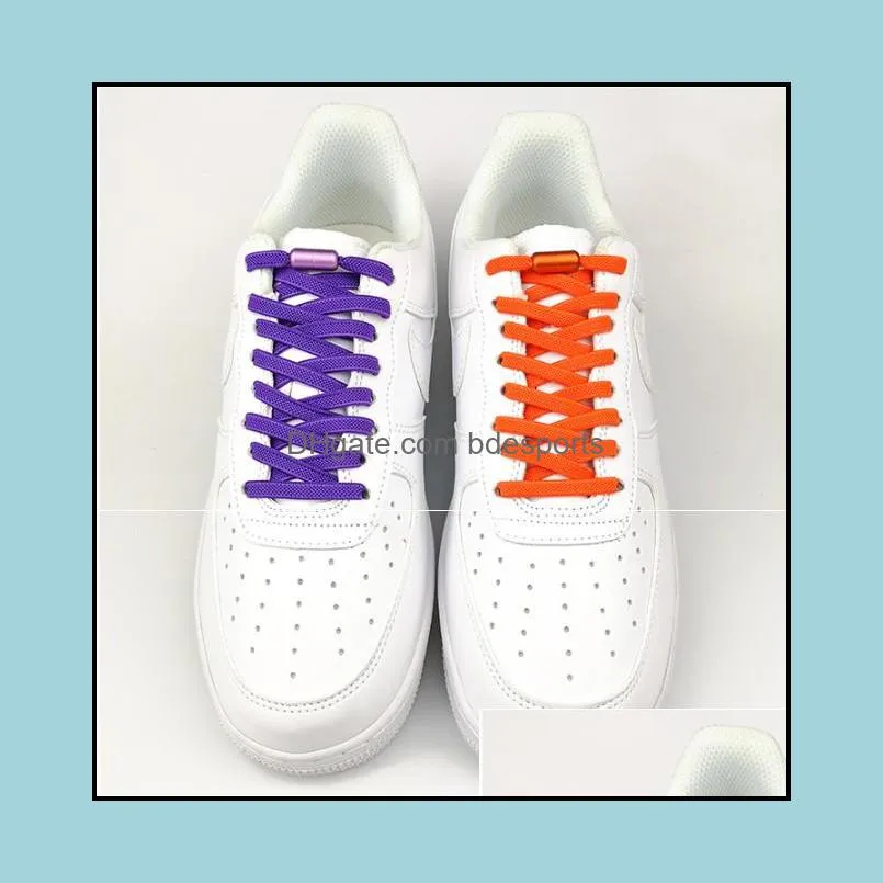 10Pair Lazy Laces Elastic No Tie Shoelaces Metal Lock Shoe Kids Adult Sneakers Quick Semicircle Shoestrings