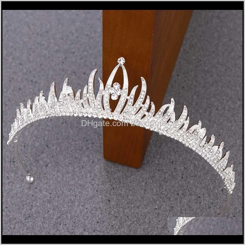 npason silver rhinestone crown princess wedding tiara headband bride crown and tiaras wedding hair accessories ladies headpiece