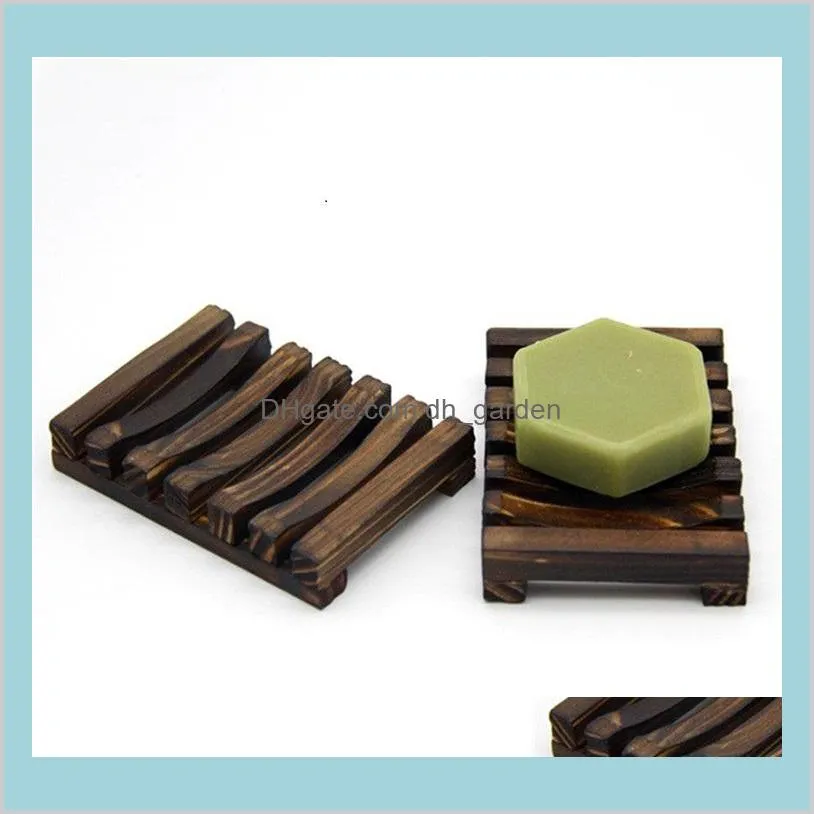 Dishes Accessories Home Garden 1182Dot5Cm Natural Wooden Bamboo Dish Tray Holder Storage Soap Rack Box Container For Bath Shower Plate