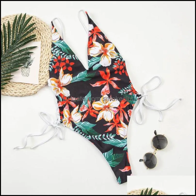 Swimsuit Women Sexy One Pieces Swimwear Bikini Printed Push Up Ladies Large Size Beachwear Summer S2062 One-Piece Suits